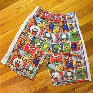 SUPER MARIO Retro Kids Super Mario Nintendo Graphic Colourful Polyester Shorts